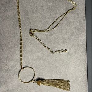 Beautiful gold color necklace with tassels